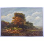 English School (19th Century) Oil on board, Rural landscape. 25 cm x 17.5 cm.