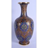 A FINE 19TH CENTURY CHINESE CLOISONNÉ ENAMEL VASE Qing, decorated with flowers and motifs. 22.5 cm h