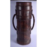 A LARGE MILITARY TWIN HANDLED LEATHER CARTRIDGE CARRIER. 66 cm x 30 cm.