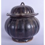 A CHINESE PUMPKIN FORM GE TYPE PORCELAIN JARLET 20th Century. 17 cm wide.