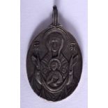 A CONTINENTAL SILVER ICON CROSS. 16 grams. 3 cm x 4 cm.