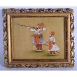 Indian School (19th Century) Watercolour, Hunting Scene, together with two others. Largest image 27