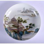 A CHINESE FAMILLE ROSE PORCELAIN SAUCER DISH 20th Century, bearing Yongzheng marks to base, painted