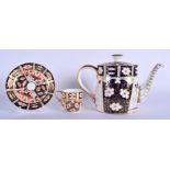 Royal Crown Derby coffee pot and cover painted with imari pattern 2451 date code 1972 and a coffee c