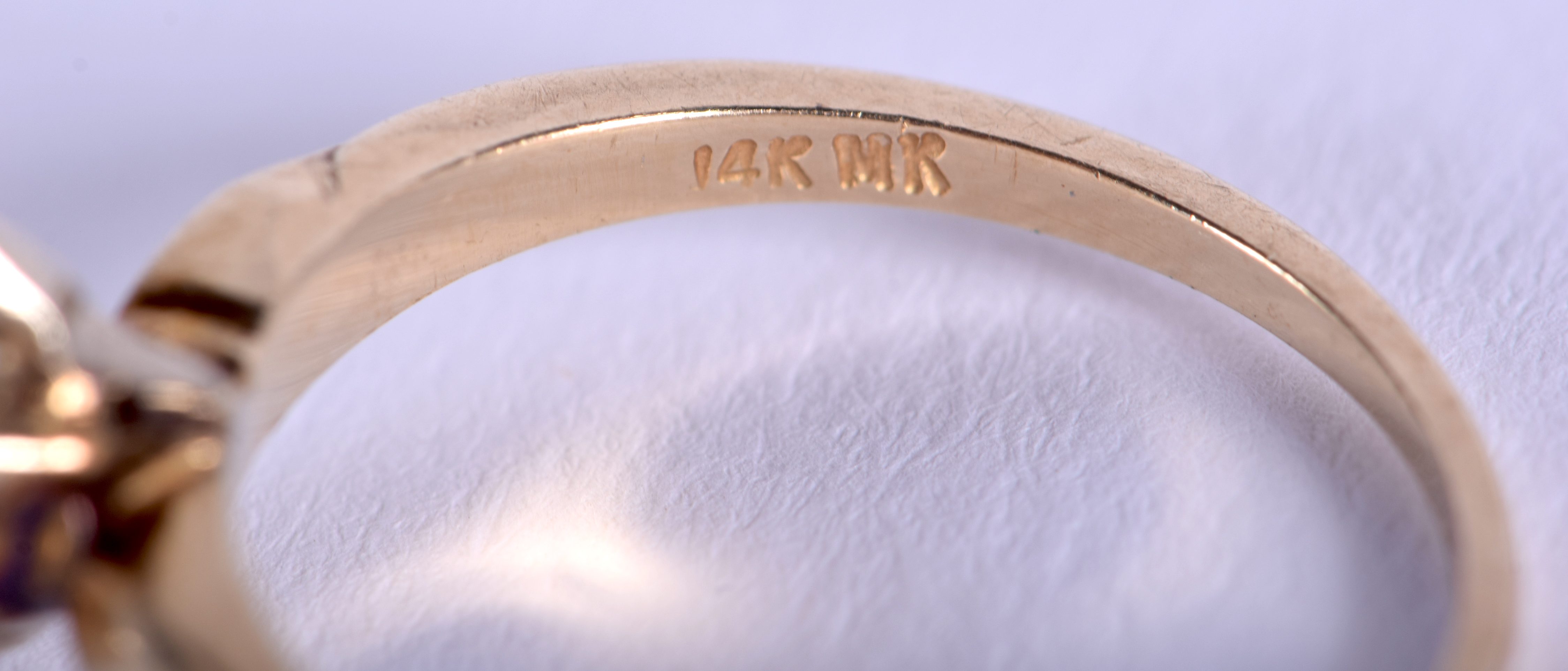 A 14CT GOLD MARQUISE CUT DIAMOND RING. M. 2.4 grams. Diamond 0.9 cm x 0.4 cm. - Image 4 of 4