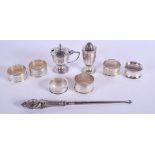 ASSORTED SILVER WARES. 205 grams. (qty)