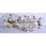 A GOOD EARLY 20TH CENTURY MEISSEN PORCELAIN TEASET ON TRAY painted with 18th century classical scene