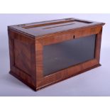 A 19TH CENTURY MAHOGANY DESK LETTER BOX with glass panel. 32 cm x 19 cm.