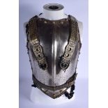 A 19TH CENTURY EUROPEAN STEEL AND BRASS OFFICERS CUIRASS BREAST PLATE C1830 possibly Imperial German