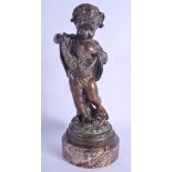 A 19TH CENTURY FRENCH BRONZE FIGURE OF A STANDING BOY After Clodion. Bronze 30 cm high.