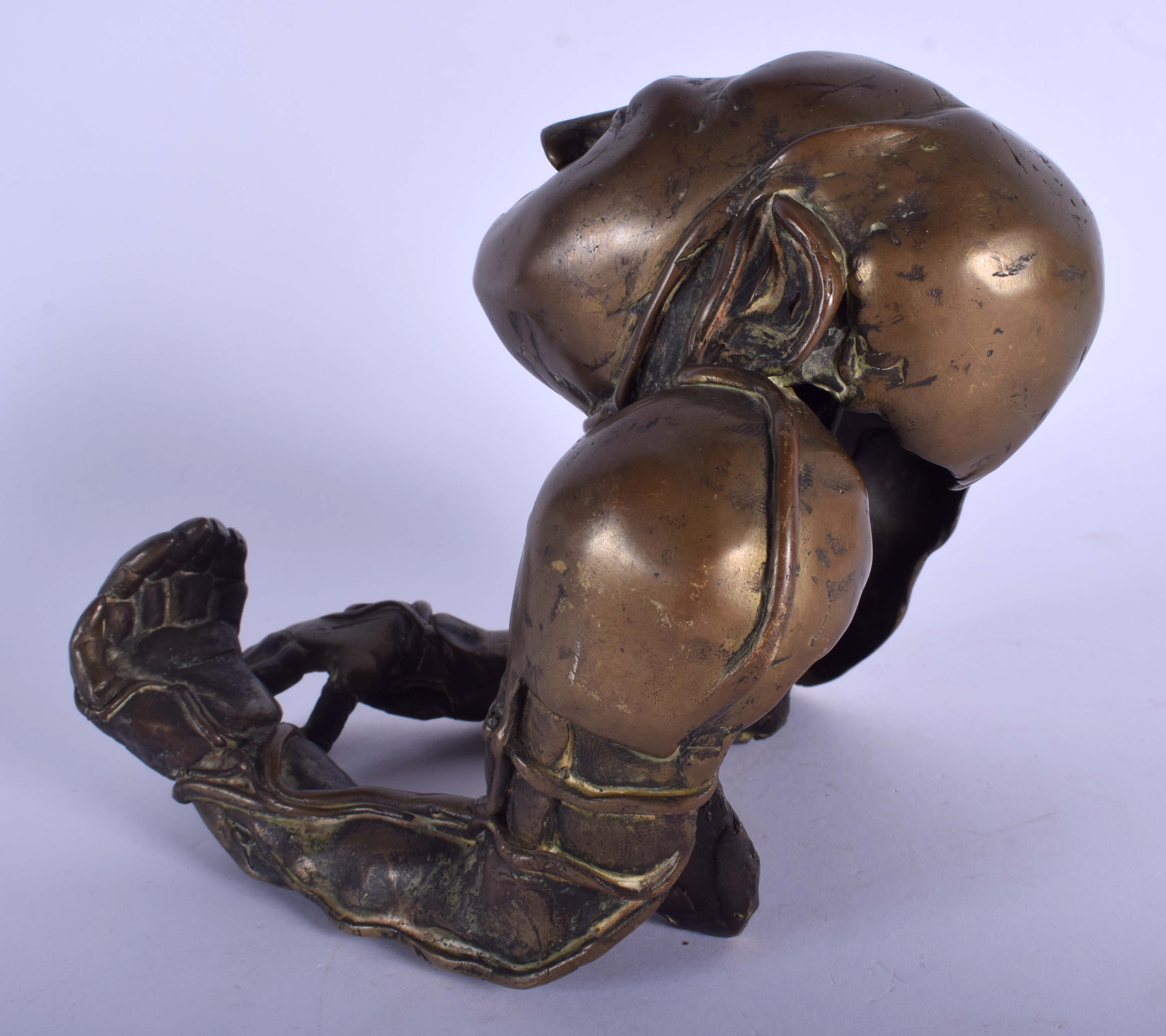 A 1990S EUROPEAN BRONZE FIGURE OF AN ABSTRACT MALE by Bruno Quitellier. 16 cm x 11 cm. - Image 2 of 5