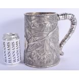 A VERY RARE 19TH CENTURY CHINESE EXPORT SILVER PRESENTATION TANKARD Attributed to Leeching, Canton,