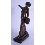 Else Furst (C1910) German, Snowball Tosser, foundry mark to rim. Bronze 27 cm x 11 cm.