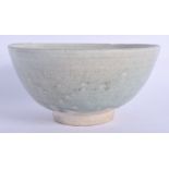 A CHINESE YUAN/MING DYNASTY STONEWARE BOWL Sung style, incised with foliage and motifs. 19 cm x 10 c