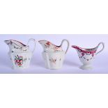 18th century New Hall milk jugs. 10.5 cm high