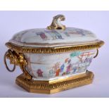 A GOOD 18TH CENTURY CHINESE EXPORT FAMILLE ROSE TUREEN AND COVER Qianlong, with fine quality French