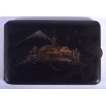 AN EARLY 20TH CENTURY JAPANESE MEIJI PERIOD KOMAI TYPE CASE decorated with Mt Fuji. 11.5 cm x 8 cm.