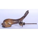 AN 18TH/19TH CENTURY BRONZE FISH DOOR KNOCKER. 18 cm x 5 cm.