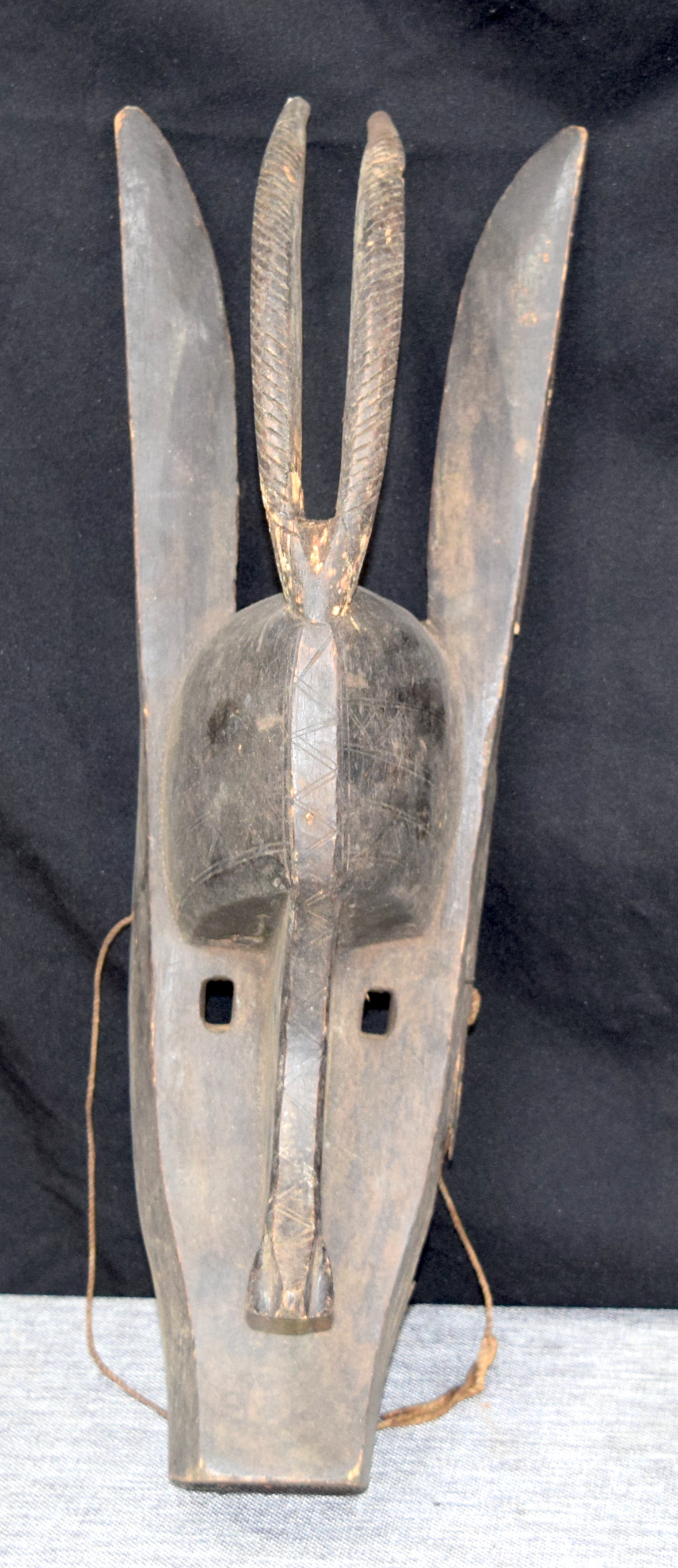 AFRICAN TRIBAL BAMANA KORE MASK. Mali. 53cm x 14cm