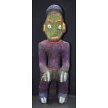 AFRICAN TRIBAL BAMILEKE BEADED FIGURE. Cameroon. 46cm x 15cm