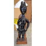 AFRICAN TRIBAL FANTE MATERNITY FIGURE. Ghana. 69cm x 20cn