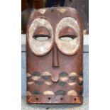 AFRICAN TRIBAL BEMBE MASK. DR Congo. 37cm x 22cm