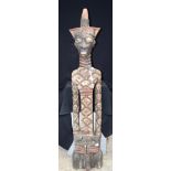 AFRICAN TRIBAL NDENGESE KING FIGURE. DR Congo 152cm x 26cm