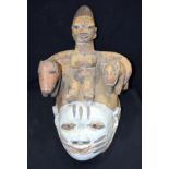 AFRICAN TRIBAL YORUBA GELEDE MASK. Nigeria. 35cm x 30cm