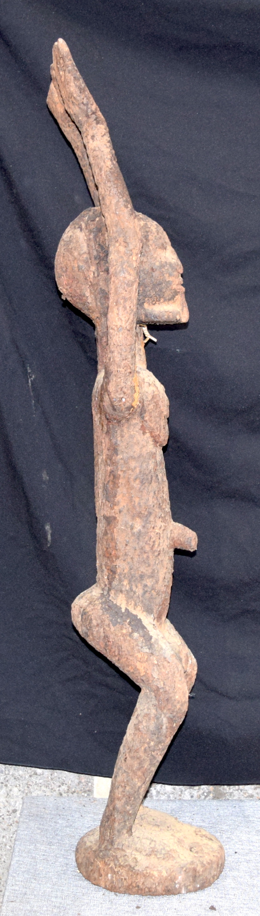 AFRICAN TRIBAL DOGON FIGURE. Mali. Covered in libations. 111cm x 20cm - Image 2 of 3