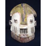 AFRICAN TRIBAL OGONI HELMET. Nigeria. 29cm x 29cm