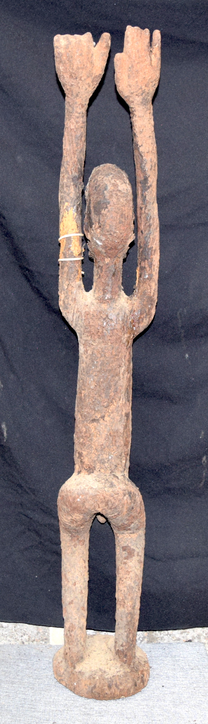 AFRICAN TRIBAL DOGON FIGURE. Mali. Covered in libations. 111cm x 20cm - Image 3 of 3