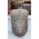 AFRICAN TRIBAL BAULE MASK. Ivory Coast. 50cm x 25cm