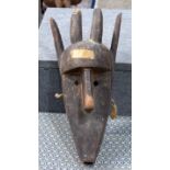 AFRICAN TRIBAL BAMANA KORE MASK. Mali. 47cm x 21cm