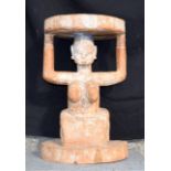 AFRICAN TRIBAL YORUBA STOOL. Nigeria. 47cm x 27cm