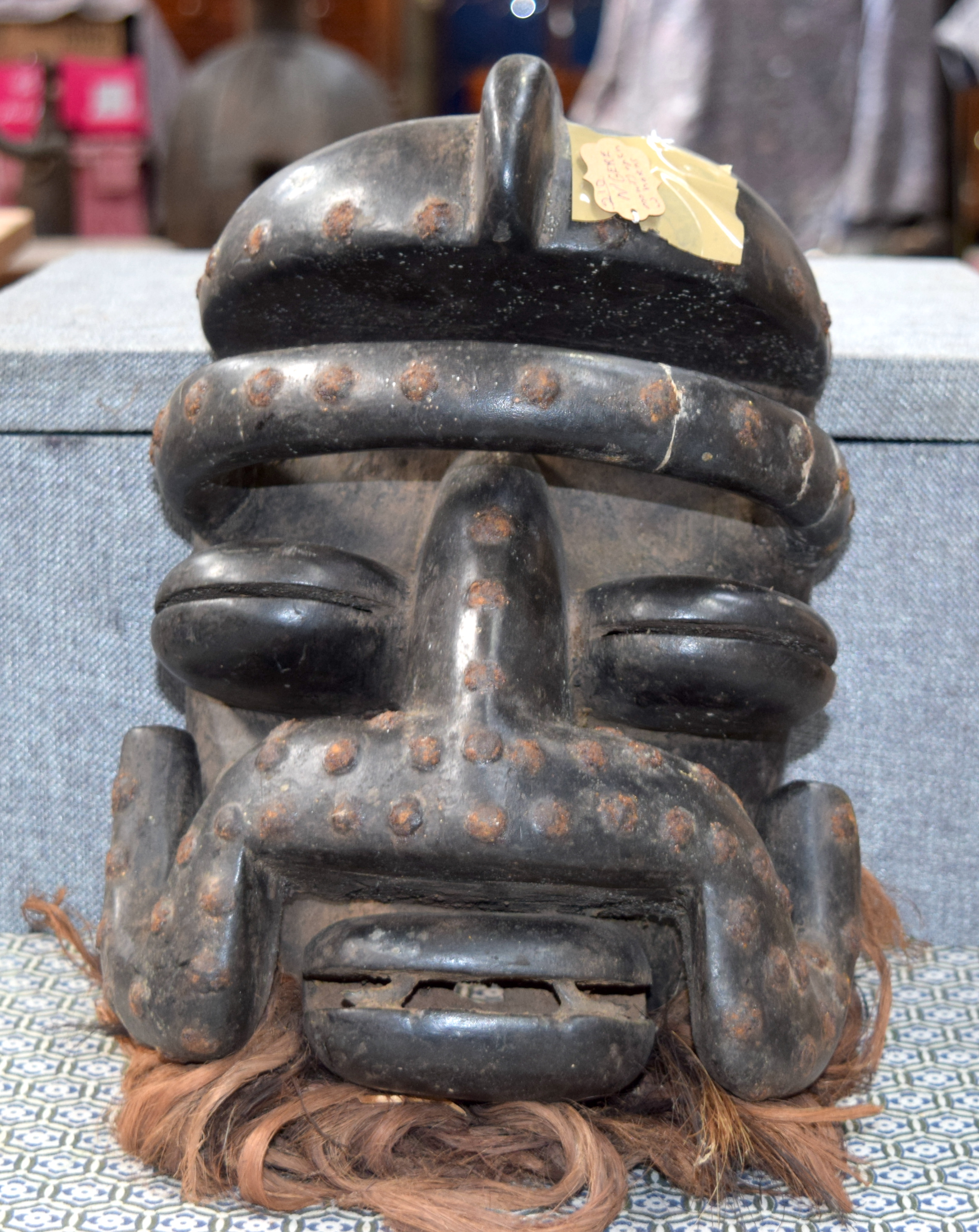 AFRICAN TRIBAL GUERE MASK WITH OPEN MOUTH. Ivory Coast. 29cm x 20cm