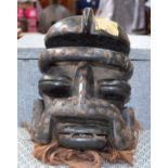 AFRICAN TRIBAL GUERE MASK WITH OPEN MOUTH. Ivory Coast. 29cm x 20cm