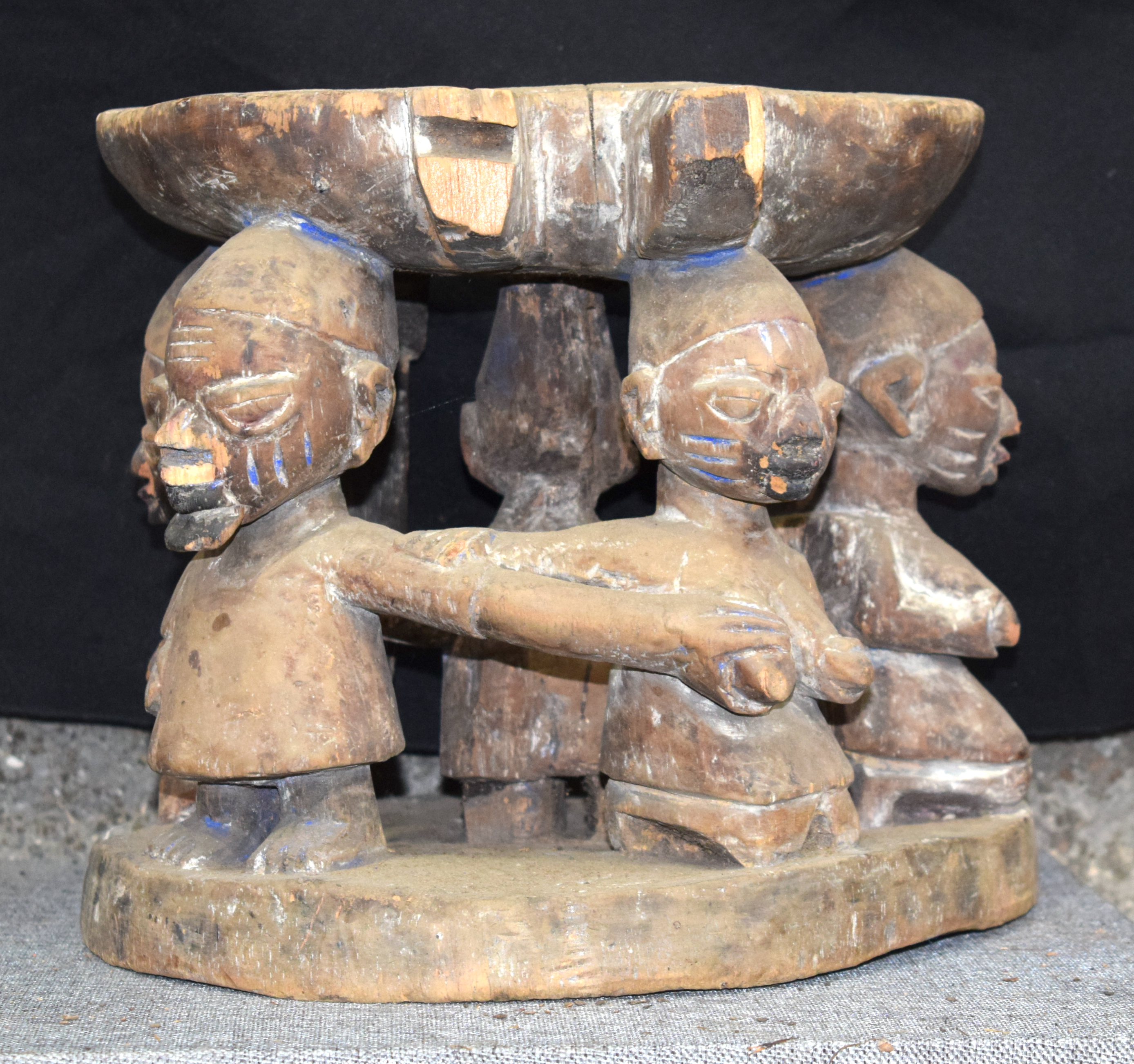 AFRICAN TRIBAL YORUBA DIVINATION TWIN BOWL. NiGERIA. 28cm x 31cm