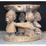 AFRICAN TRIBAL YORUBA DIVINATION TWIN BOWL. NiGERIA. 28cm x 31cm