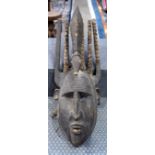 AFRICAN TRIBAL BAMANA NTOMO MASK. Mali. 90cm x 27cm