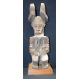 AFRICAN TRIBAL IGBO IKENGA FIGURE. Nigeria. 45cm x 13cm