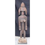 AFRICAN TRIBAL BAMANA FEMALE FIGURE. Mali. 92cm x 20cm