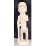 AFRICAN TRIBAL YORUBA STANDING MALE FIGURE. Nigeria. 54cm x 14cm