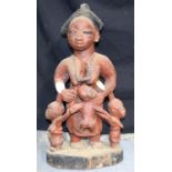 AFRICAN TRIBAL YORUBA MATERNITY FIGURE . Nigeria. 60cm x 24cm