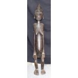 AFRICAN TRIBAL SENUFO FEMALE FIGURE. Ivory Coast. 91cm x 15cm