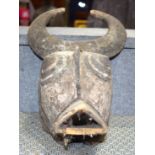 AFRICAN TRIBAL BWA BUFFALO MASK. Burkina Faso. 52cm x 25cm