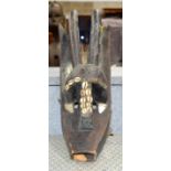 AFRICAN TRIBAL BAMANA KORE MASK. Mali. 56cm x 16cm