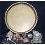 Collection of African masks ,tray fabrics etc. (qty)