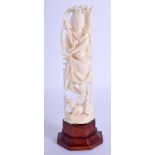A 19TH CENTURY ANGLO INDIAN IVORY OKIMONO modelled as a Buddhistic deity. Ivory 15 cm high.