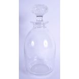 A FRENCH LALIQUE GLASS DECANTER AND STOPPER. 24 cm high.