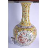 A VERY LARGE EARLY 20TH CENTURY CHINESE FAMILLE ROSE PORCELAIN VASE Guangxu mark and period, painte
